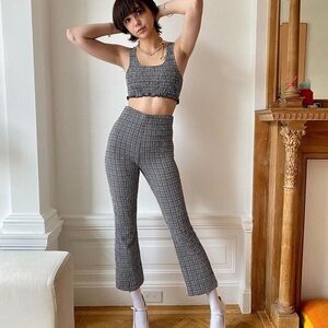 Wray NYC Gingham cropped flare pants set, NWT